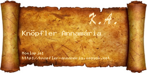 Knöpfler Annamária névjegykártya